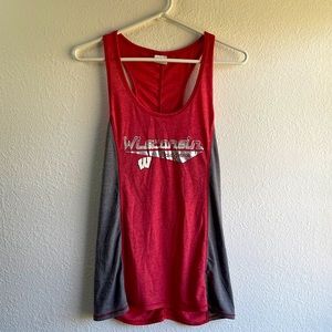 Red Wisconsin Badger tank Juniors size small 3/5